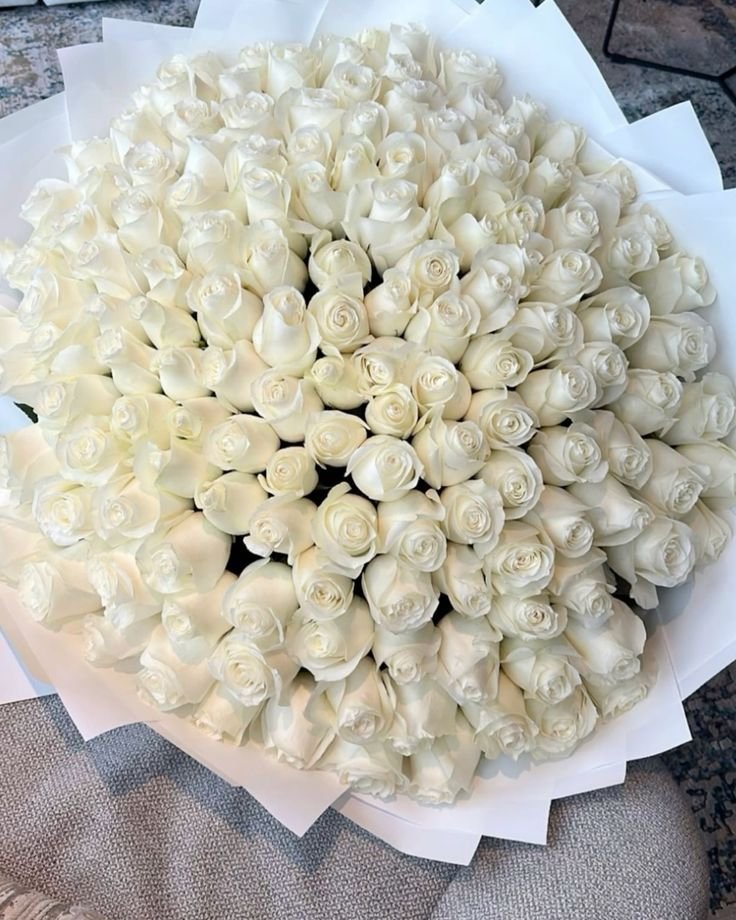 100 White Roses Elegance 2 Best flower delivery service in Amman Jordan with same day flower delivery for all occasions