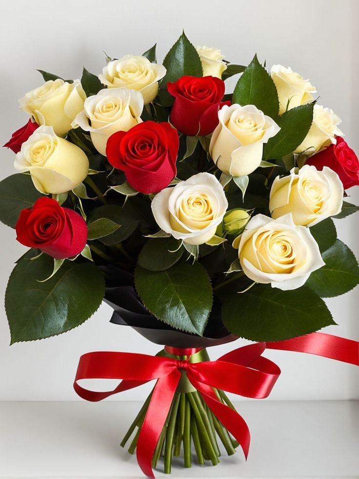 Red & White Roses Bouquet 1 Best flower delivery service in Amman Jordan with same day flower delivery for all occasions