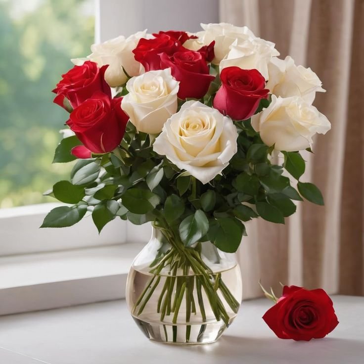 Red & White Roses Bouquet 4 Best flower delivery service in Amman Jordan with same day flower delivery for all occasions
