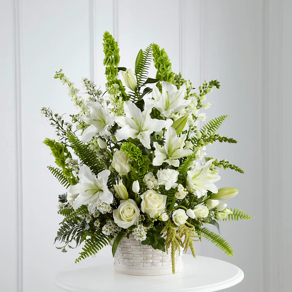Lily White Basket 3 Best flower delivery service in Amman Jordan with same day flower delivery for all occasions